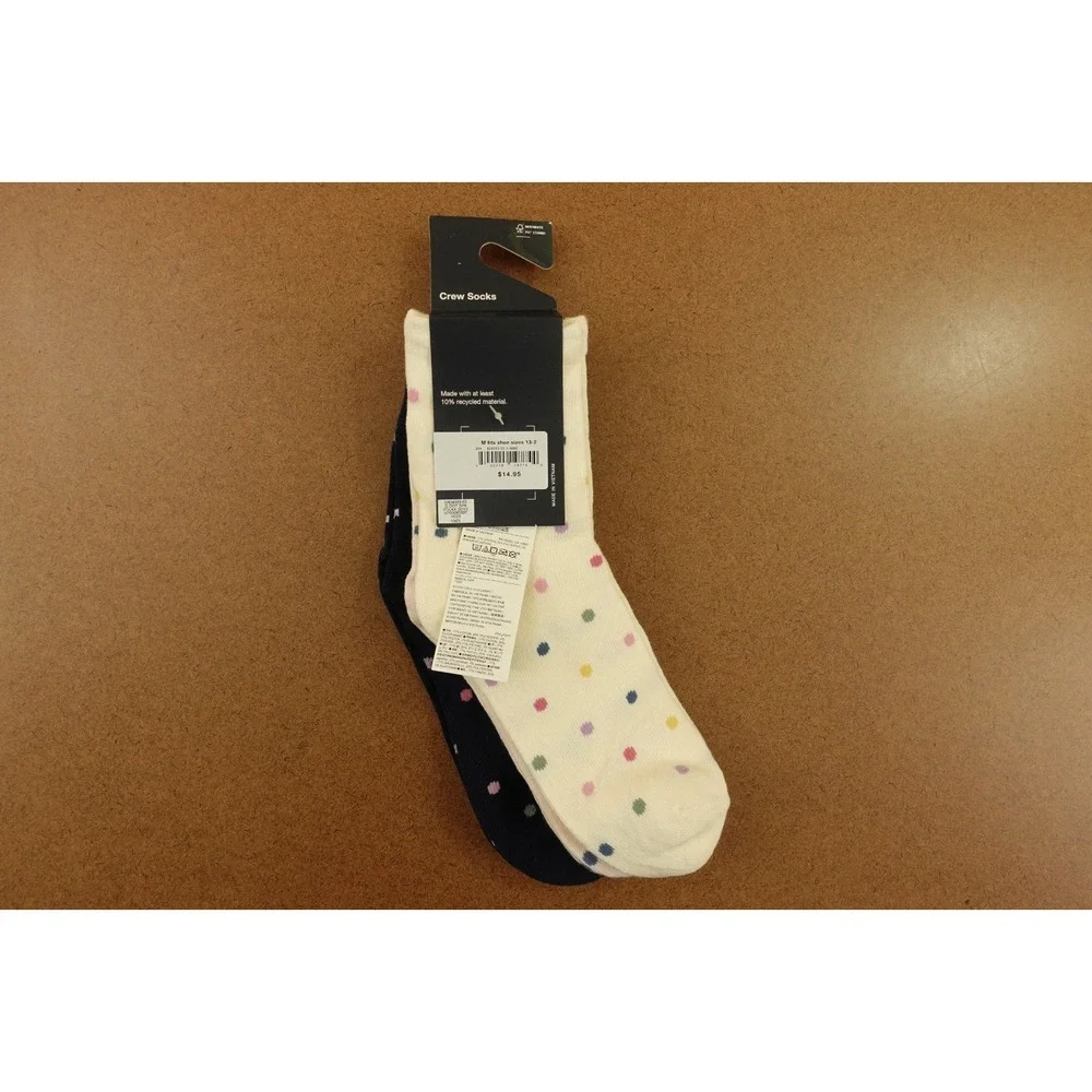 Gap Kids Medium Girls Shoe Size 13-2 Colorful Polka Dot Crew Socks 3 Pairs NWT